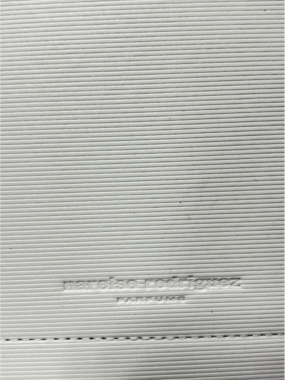 Narciso Rodriguez White Textured Leather Zip Pouch Clutch